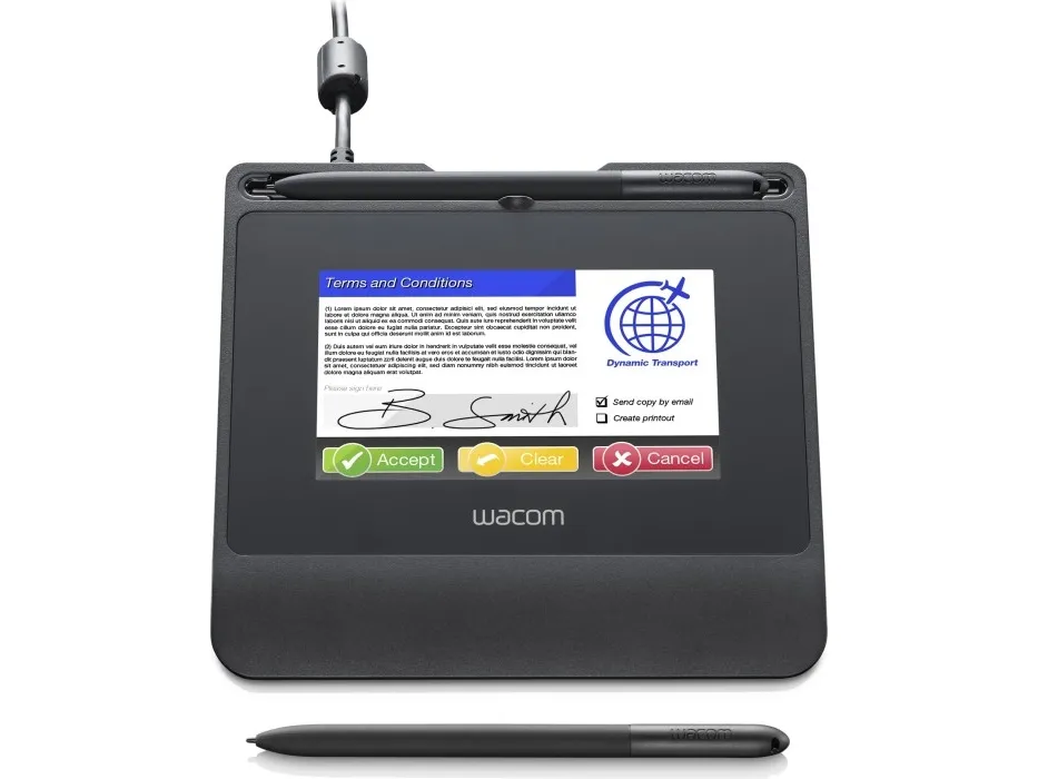 Wacom STU-540 - Signaturterminal m/ LCD-skærm - 10.8 x 6.5 cm - elektromagnetisk - kablet - USB 2.0, seriel - sort