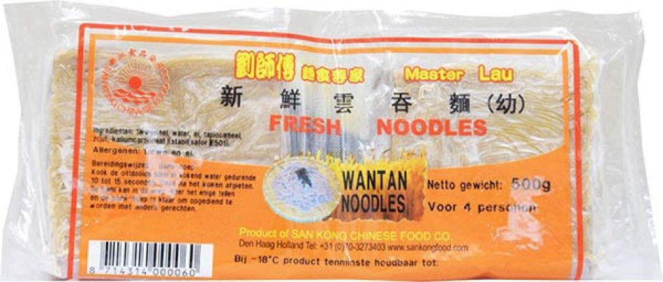 Master Lau Bevroren Dunne Wan Tan Noedels 500g