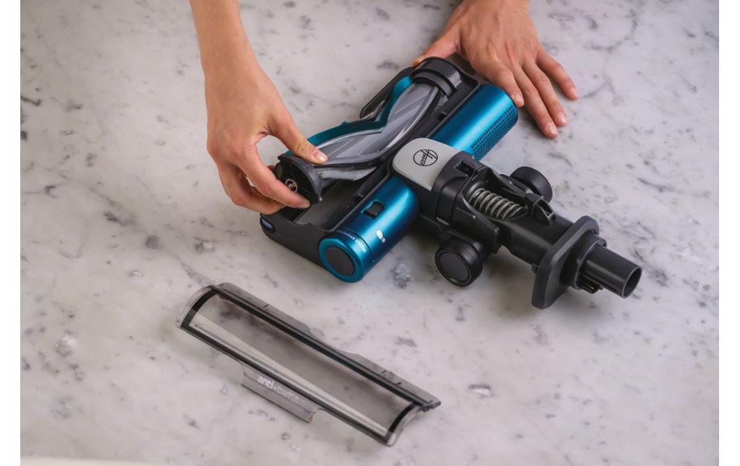Akku-Hand- und Stielsauger HF9 Grau/Türkis<br>Kabelloser Staubsauger HF910P 011 mit Anti-Twist Technologie