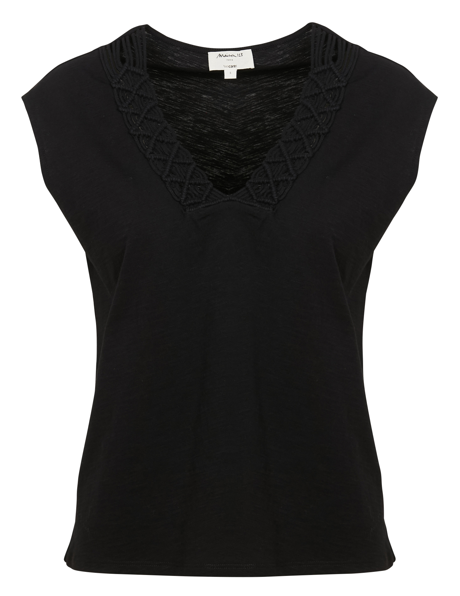 DREW - Débardeur oversize col V en coton | Noir