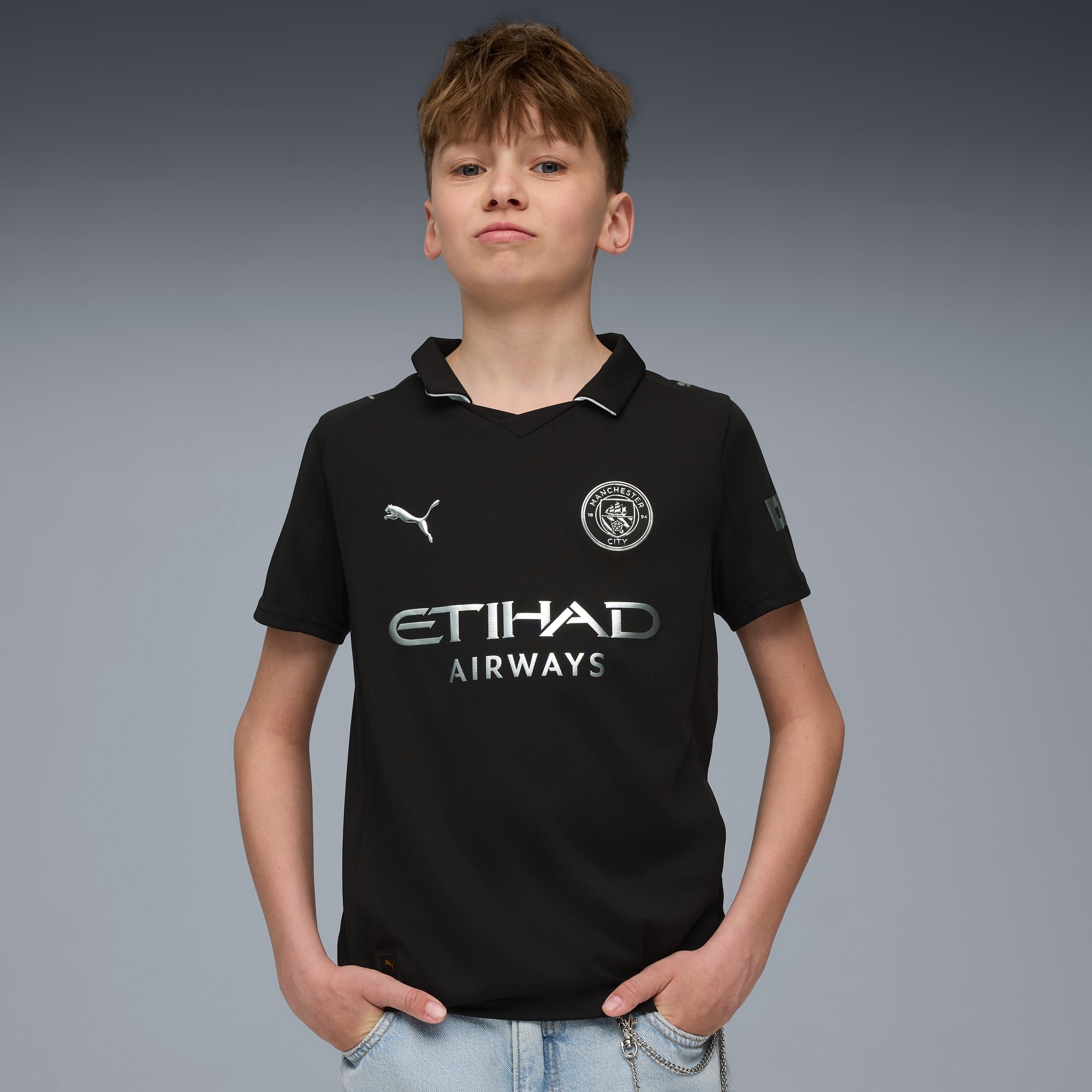 Manchester City 25/26 Bortedrakt Junior Puma Black