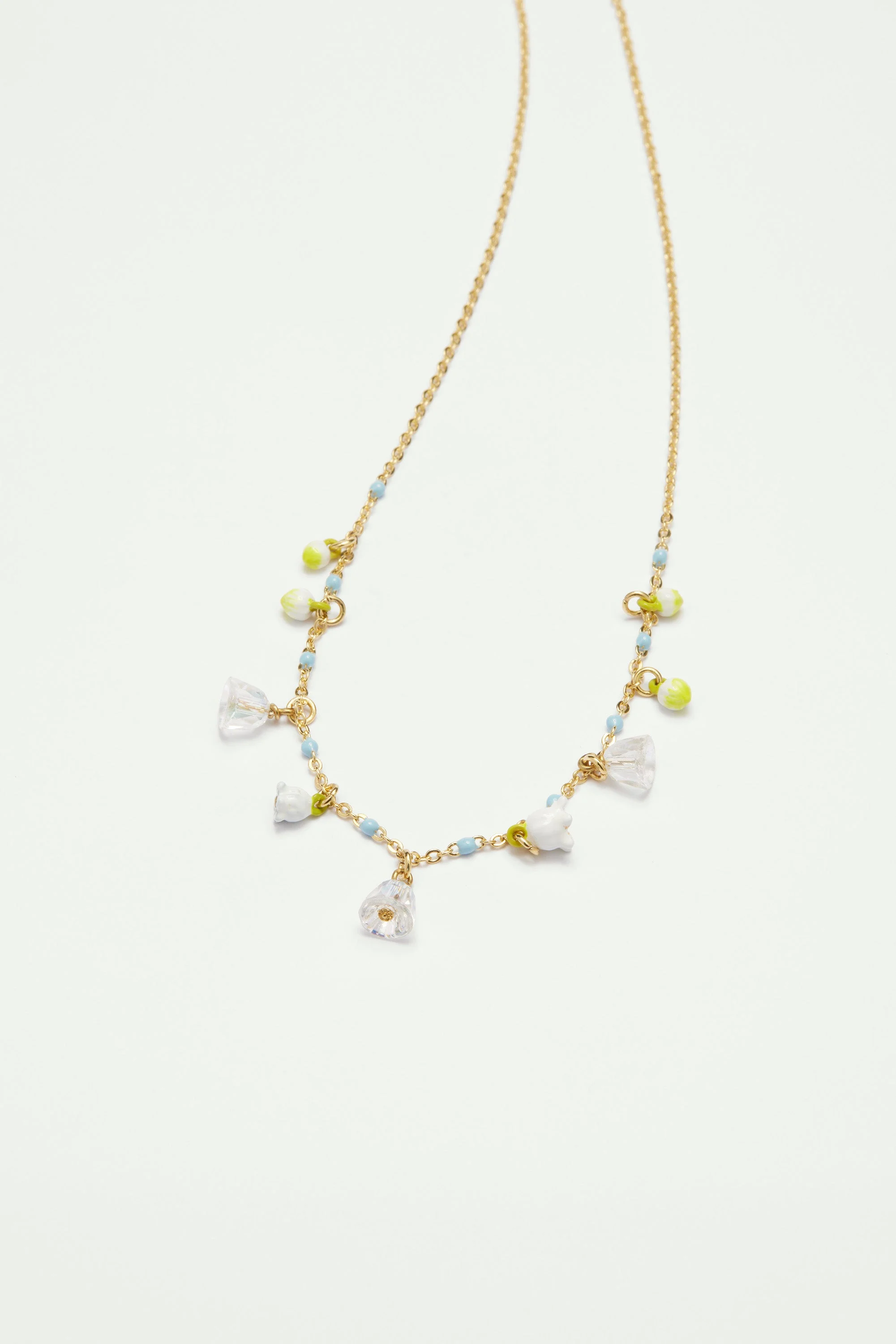 Collier pendentif clochettes de muguet | Blanc