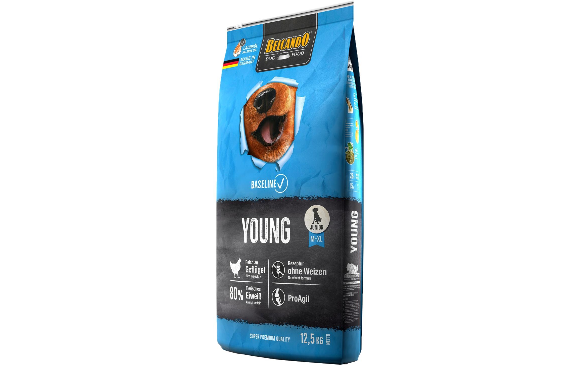 Trockenfutter Baseline Young, 12.5 kgAlleinfuttermittel für Junior Hunde