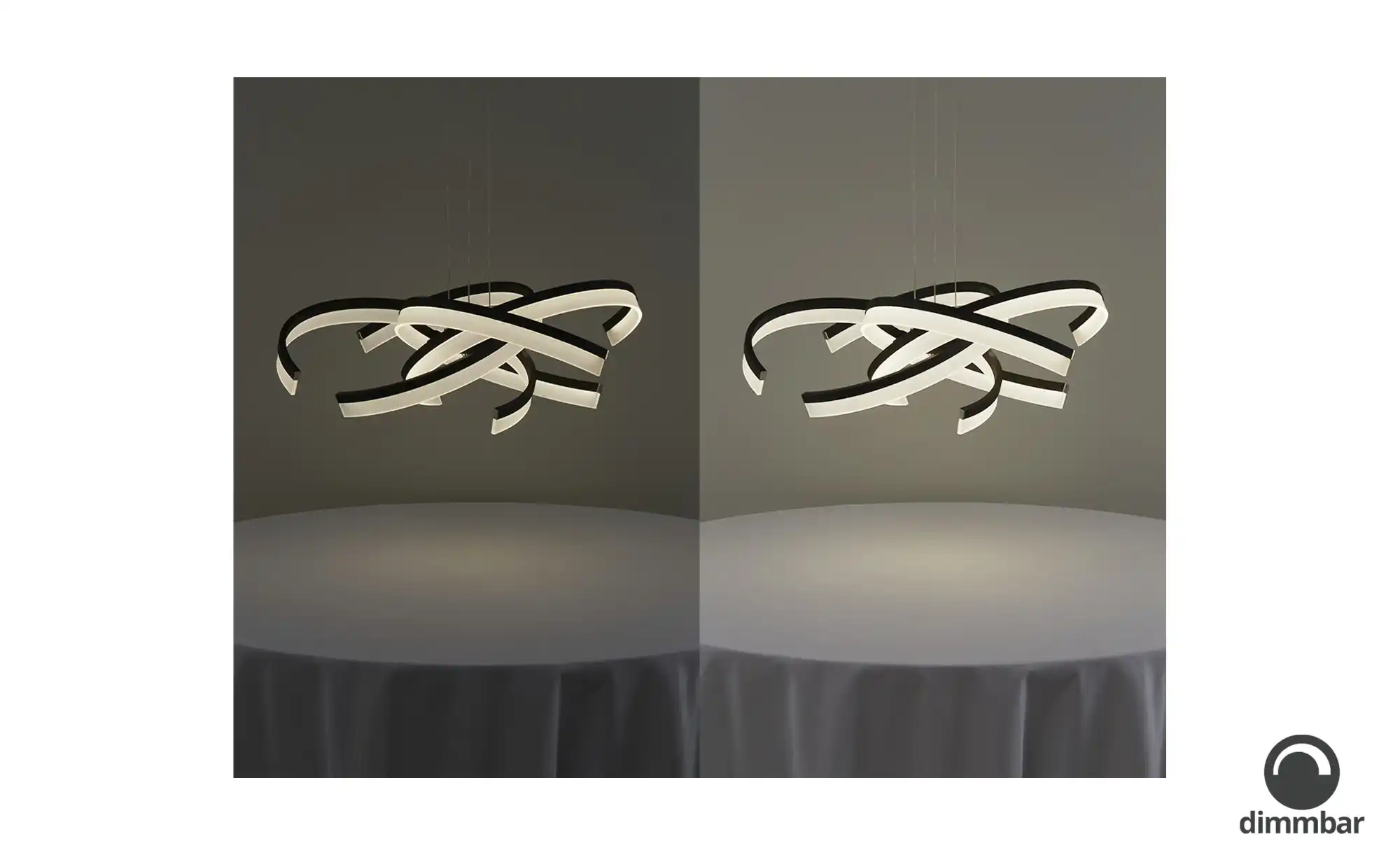 Fischer-Honsel LED-Pendelleuchte, Leuchtelemente verdreht sandschwarz
