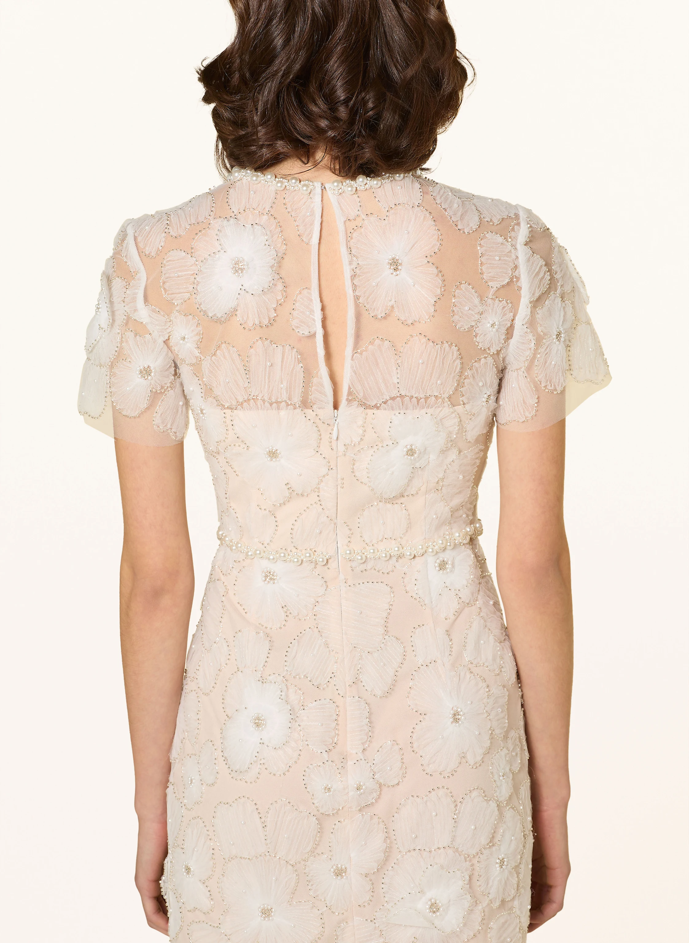 self-portrait Cocktailkleid mit Schmuckperlen