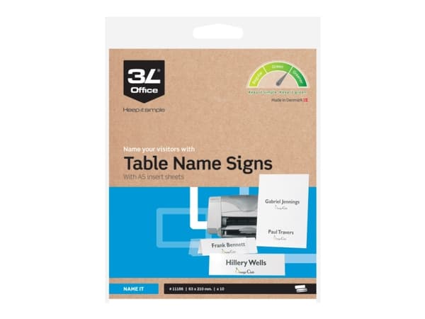 Bordskilt Simple 63x210mm,10stk - - (10 stk. hver)