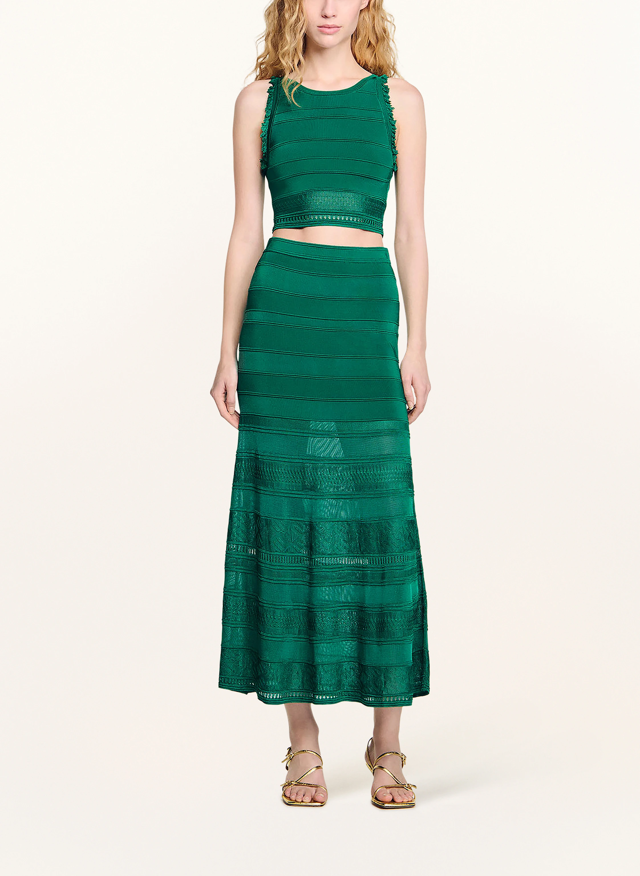 SANDRO Cropped-Top mit Spitze