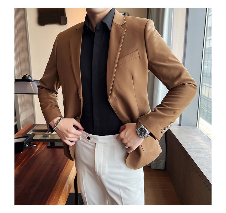 Deepwood - Effen enkelrijs blazer