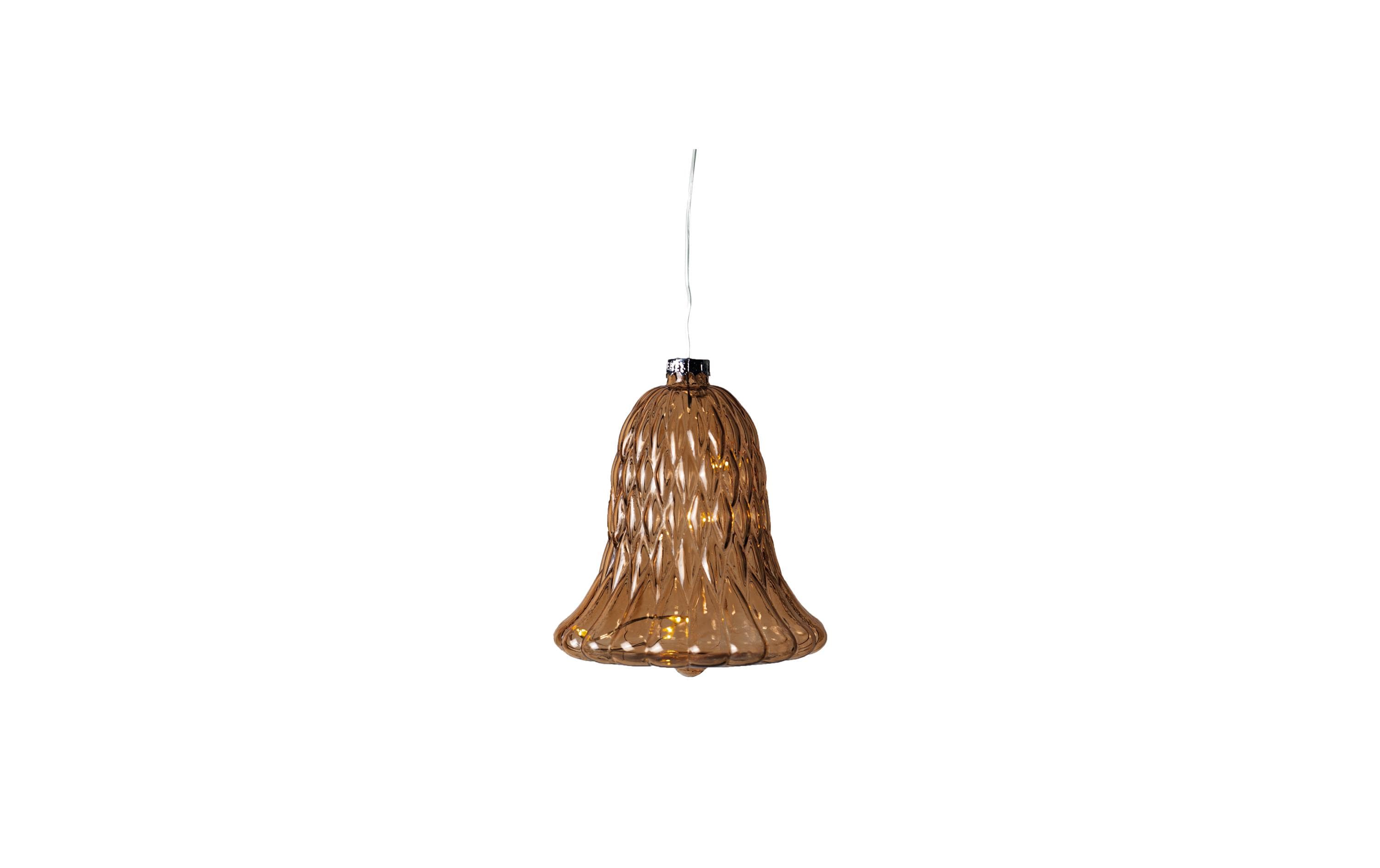 Weihnachtskugel Luna Glocke, Ø 9 cm, BraunWeihnachtsglocke aus Glas