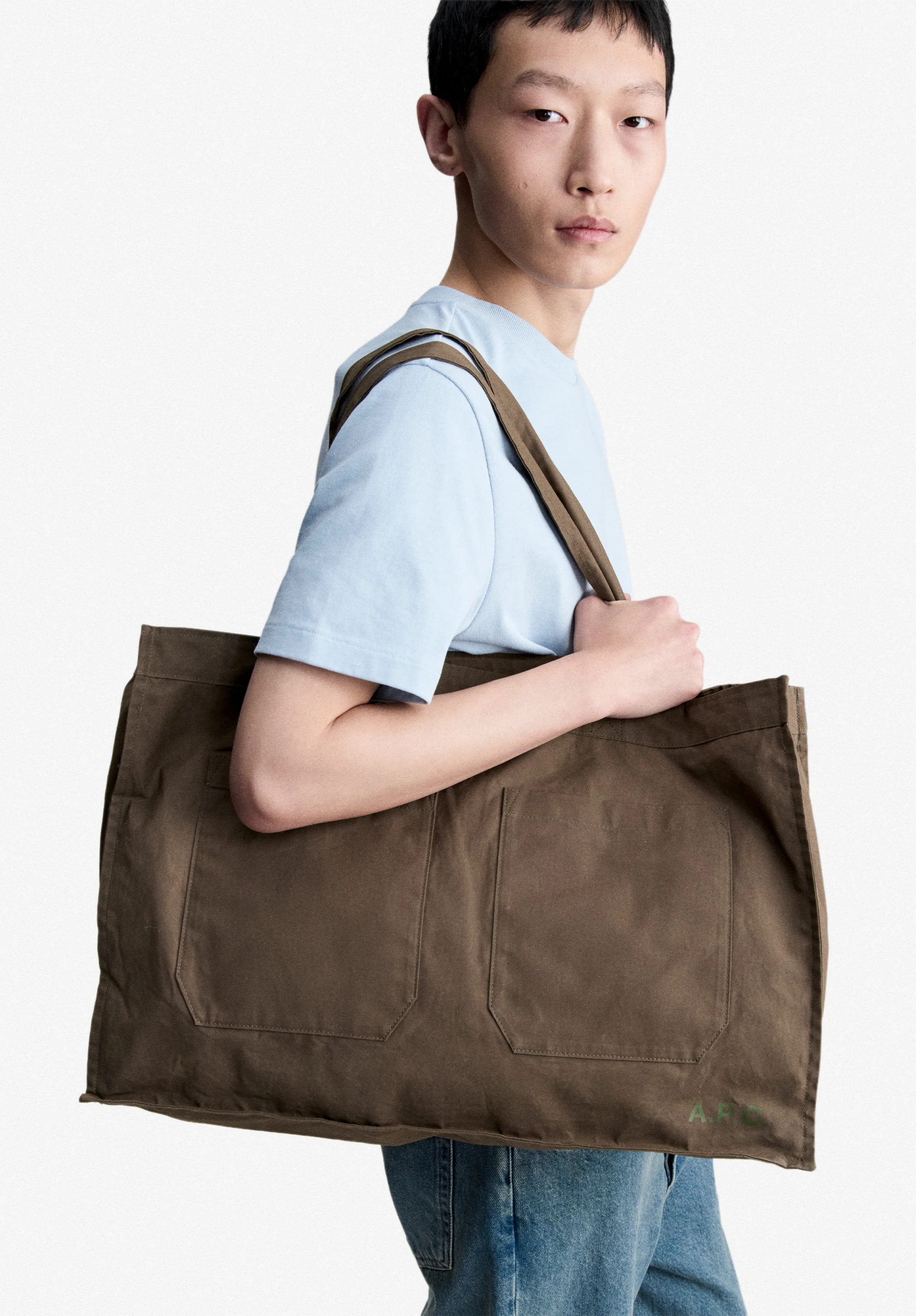 Sac double poches - Kaki