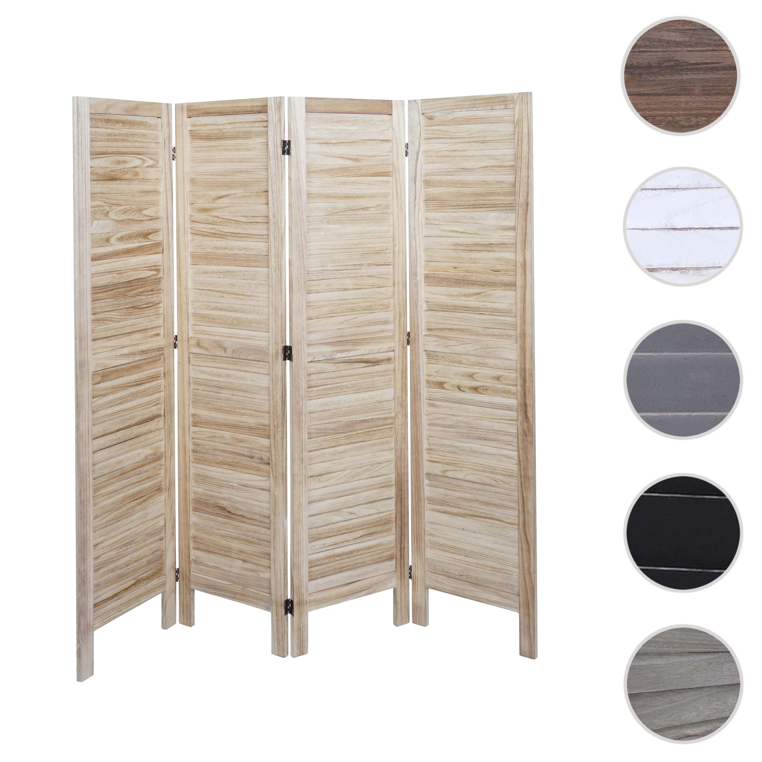 Paravent MCW-G30, Trennwand Sichtschutz Raumteiler, Shabby-Look 170x162cm ~ hellbraun