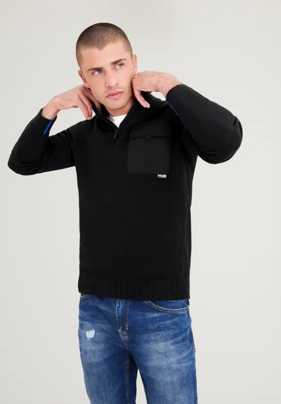 Stricktroyer im Materialmix - Black