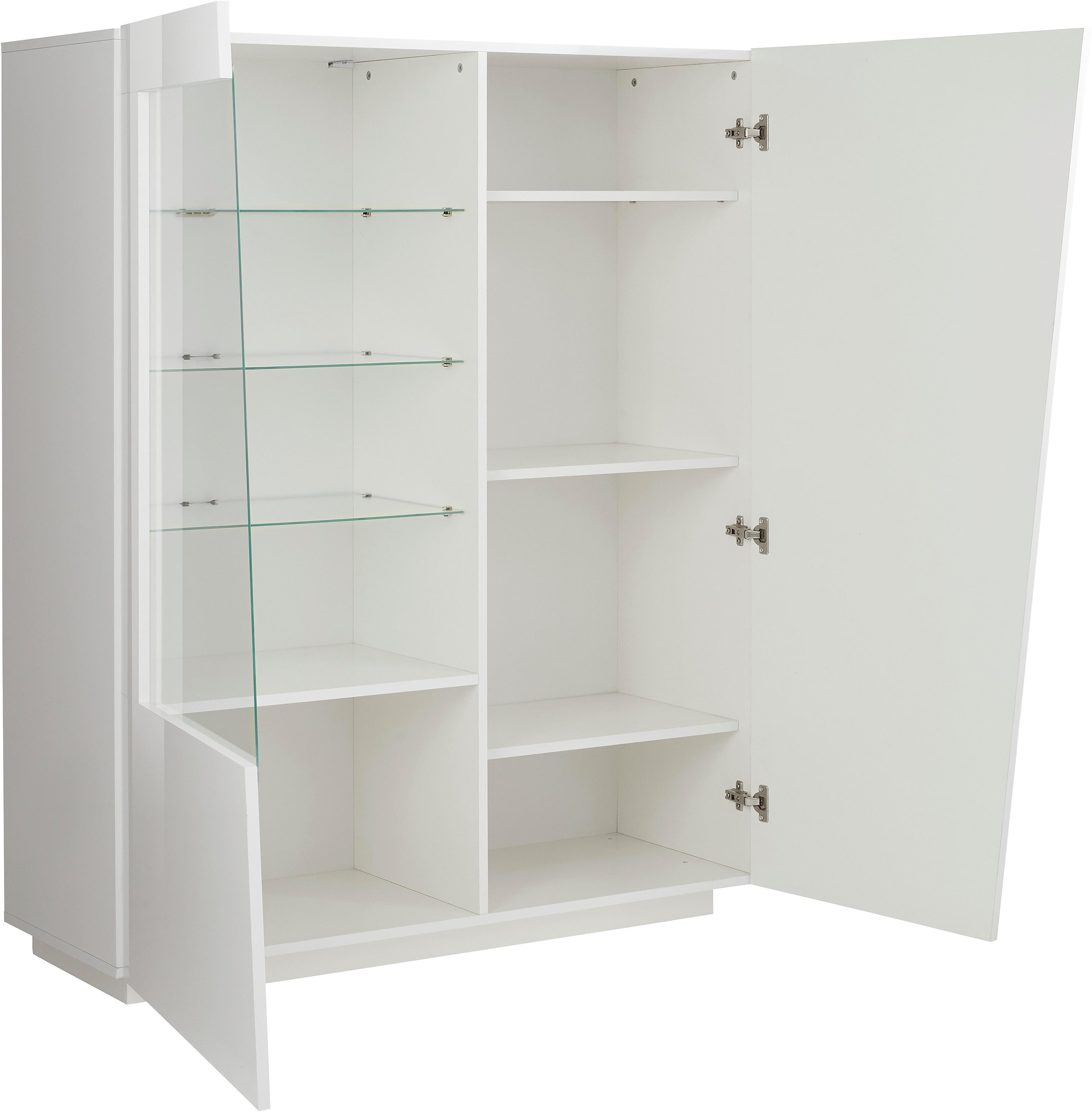 INOSIGN Highboard »Vega, Hochschrank, Hochkommode, Schrank« mit 2 Türen mit Glaseinsatz, Höhe 146 cm