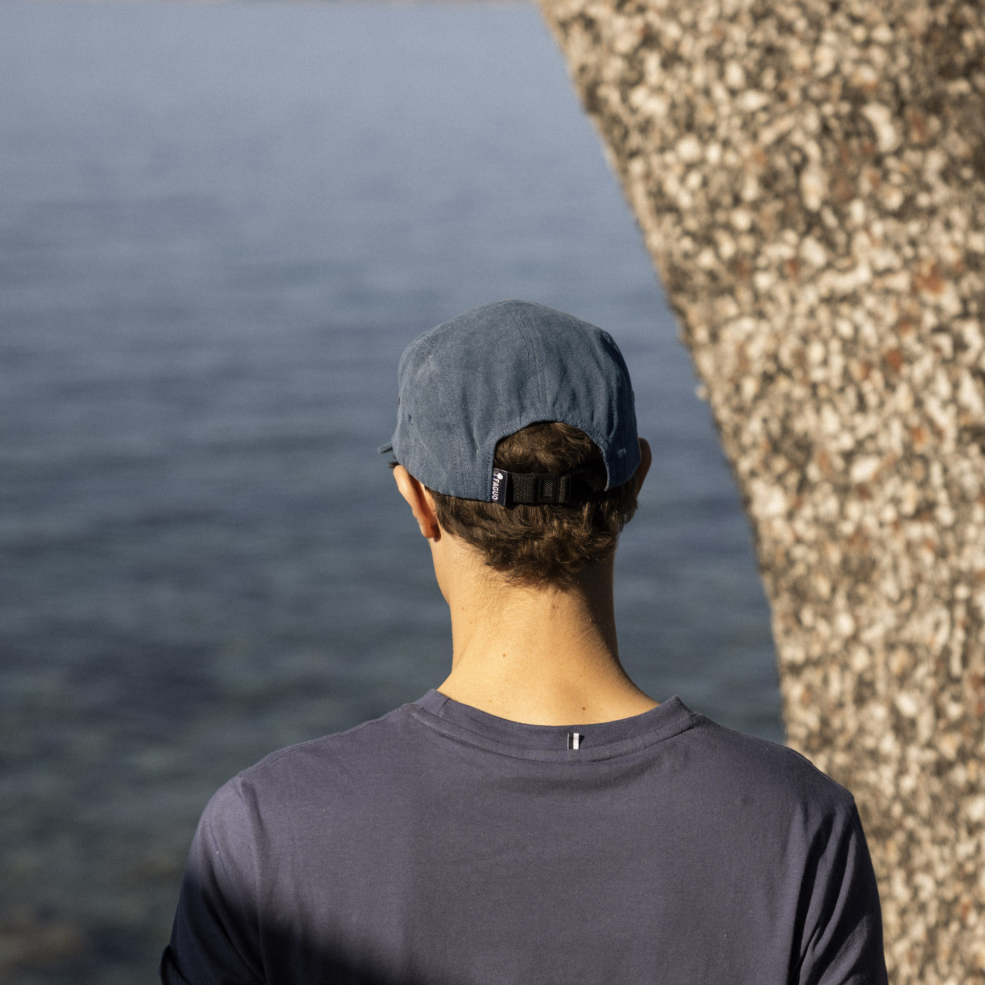 Casquette bleue coton - modèle 5 panel cap