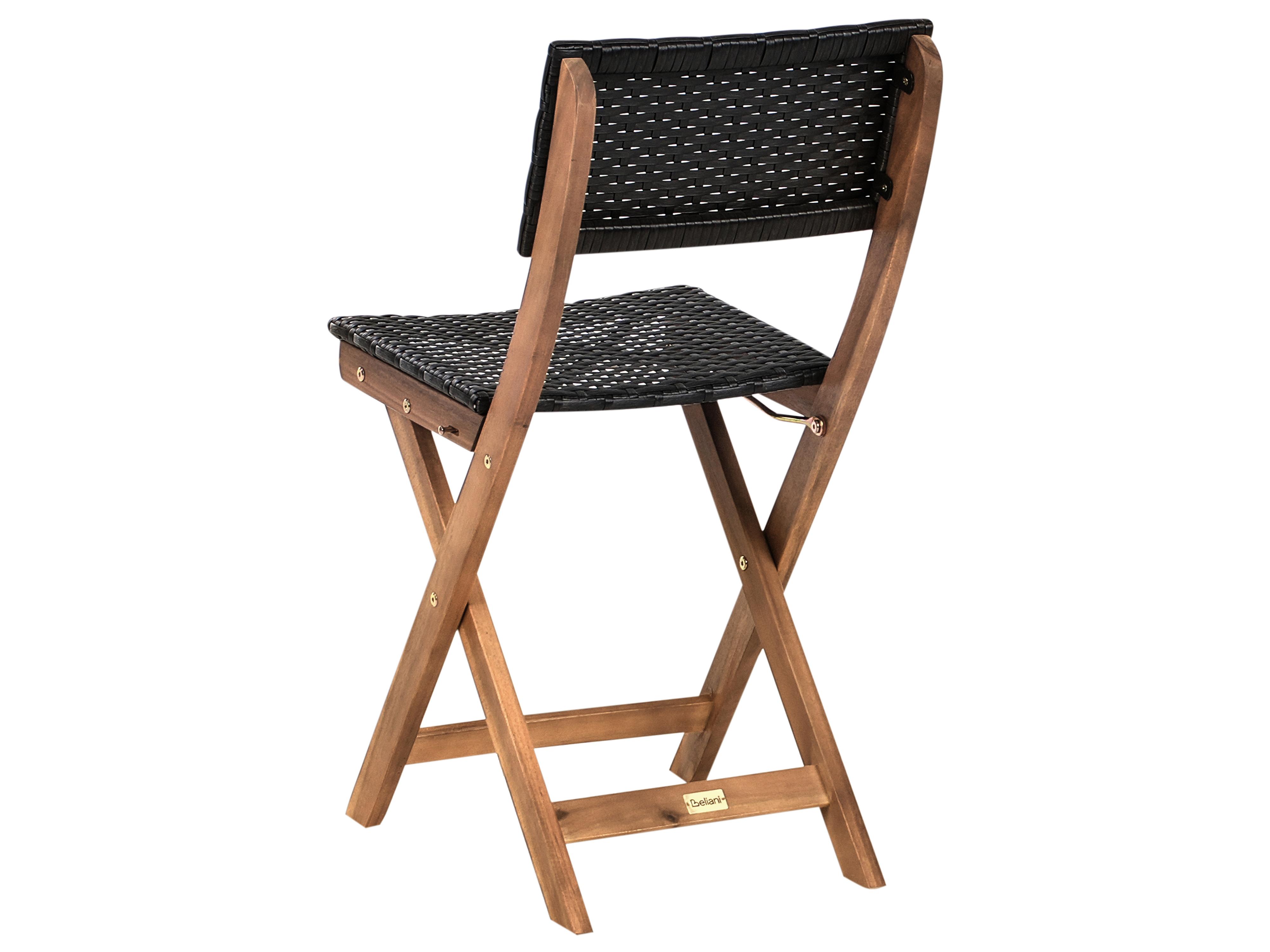 Bistroset RIVAROTTA Acaciahout Bruin/zwart