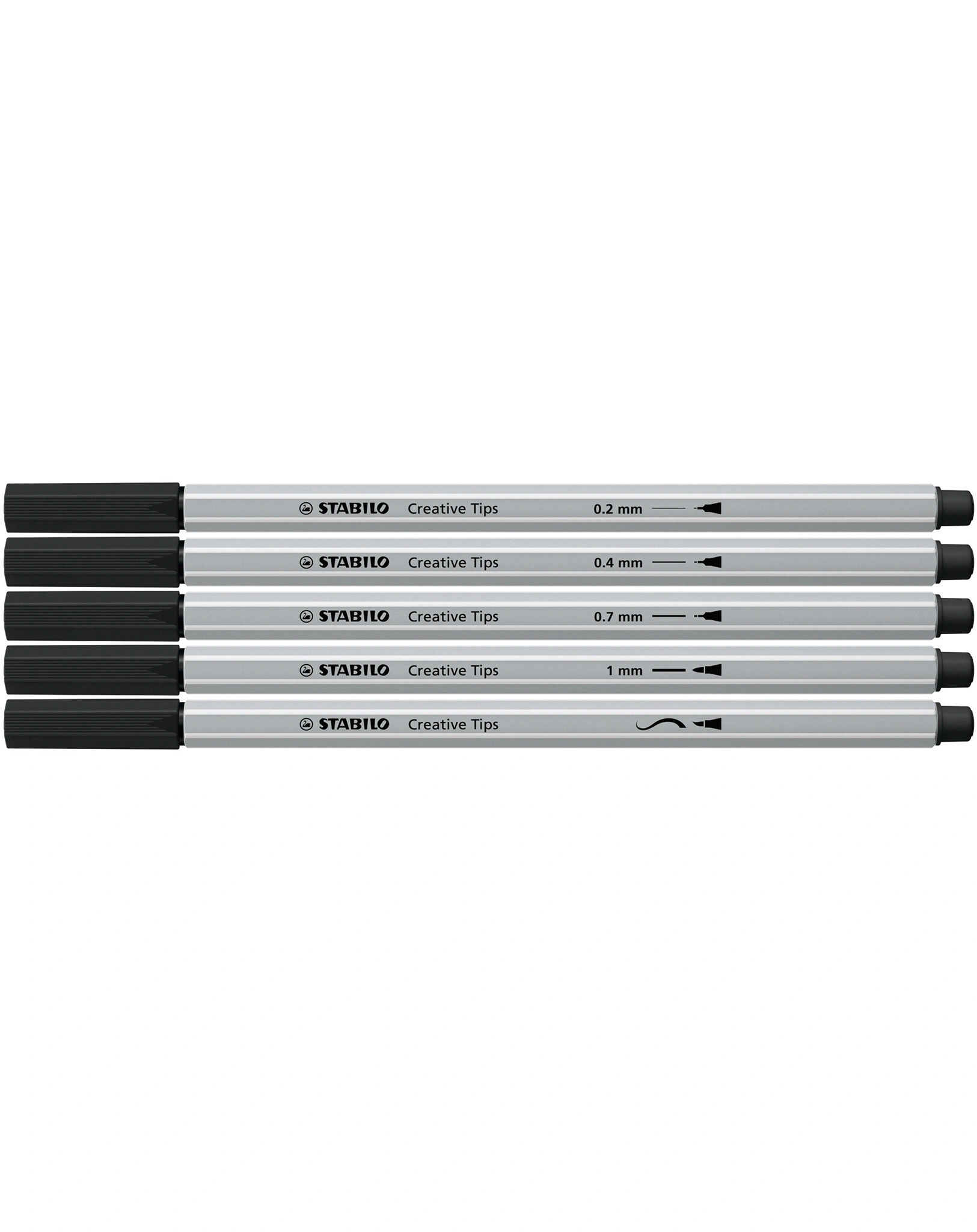 Filzschreiber STABILO® Creative Tips ARTY BLACK 5er-Pack