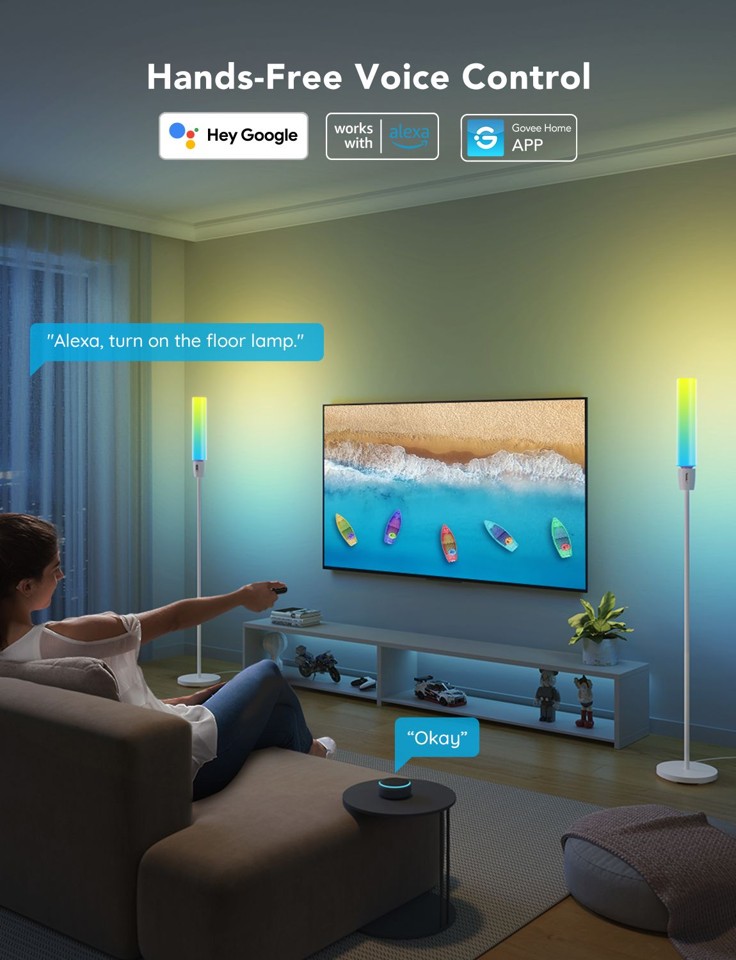 Govee - RGBICWW Cylinder Floor Lamp
