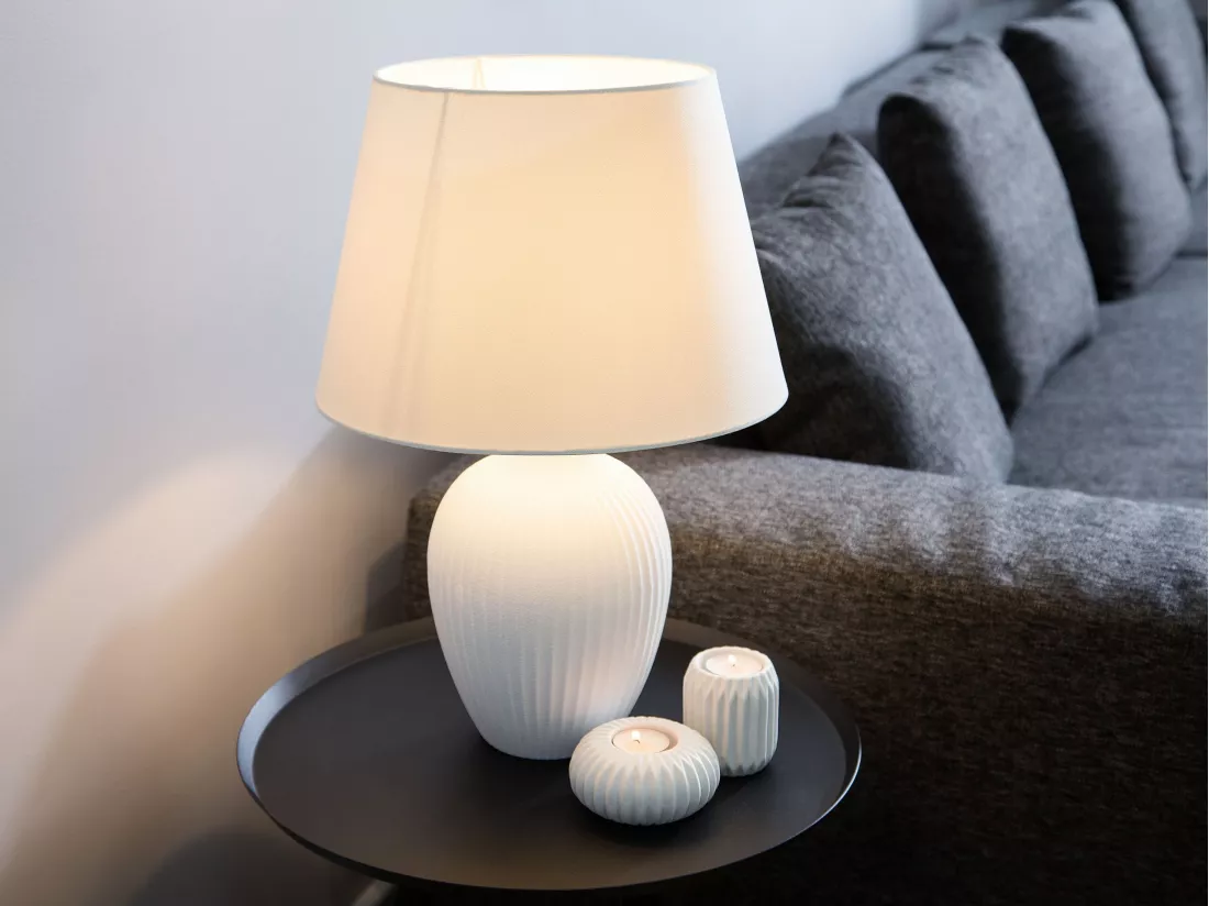 Lampe à poser FERGUS Céramique Blanc