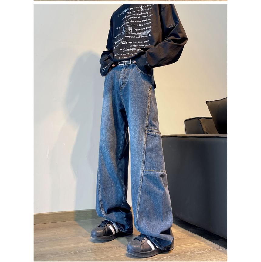 Lorencho - Hoge taille wijde jeans