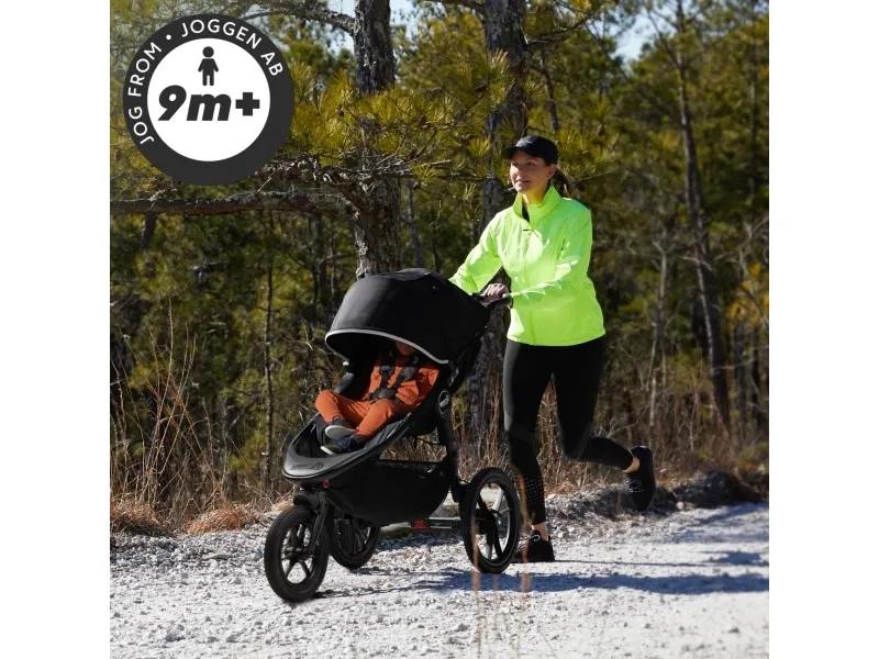Baby Jogger summit X3, Baldakin, Løbevogn, Ethvert køn, Oppustelige hjul, Sammenfoldelig, Sort
