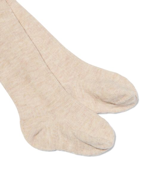 2 paires de collants épais bébé côtelés beige