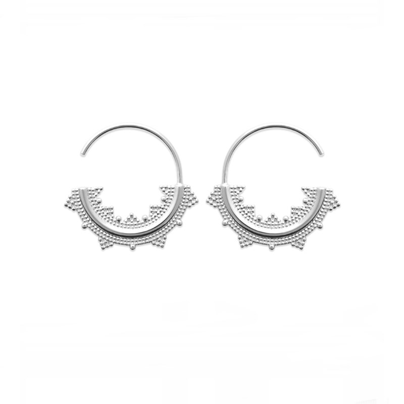 Boucles d'oreilles créoles plaqué or ou argent ILONA - Bijoux Privés Discovery