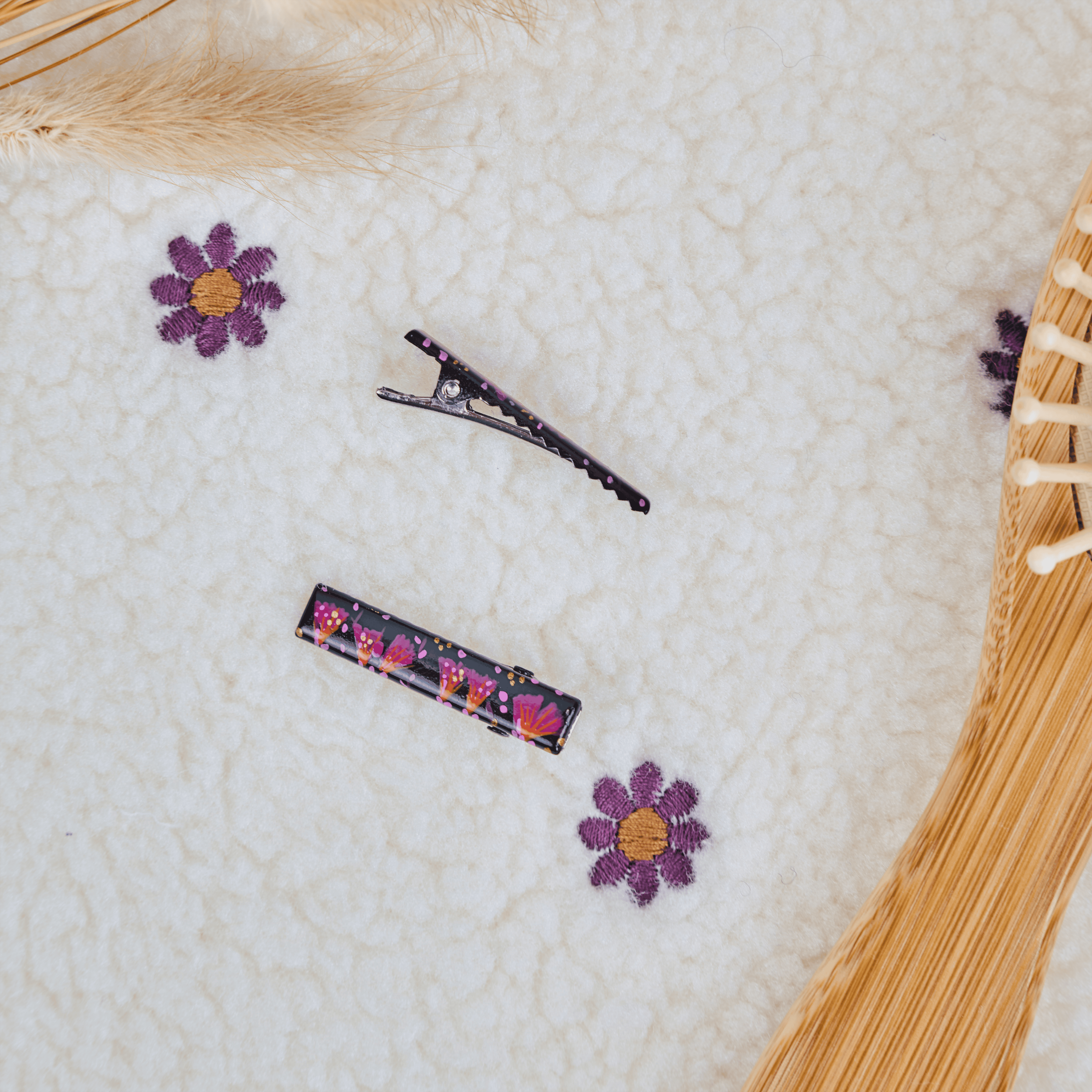 Petite Barrette Croco Féérie Fuchsia