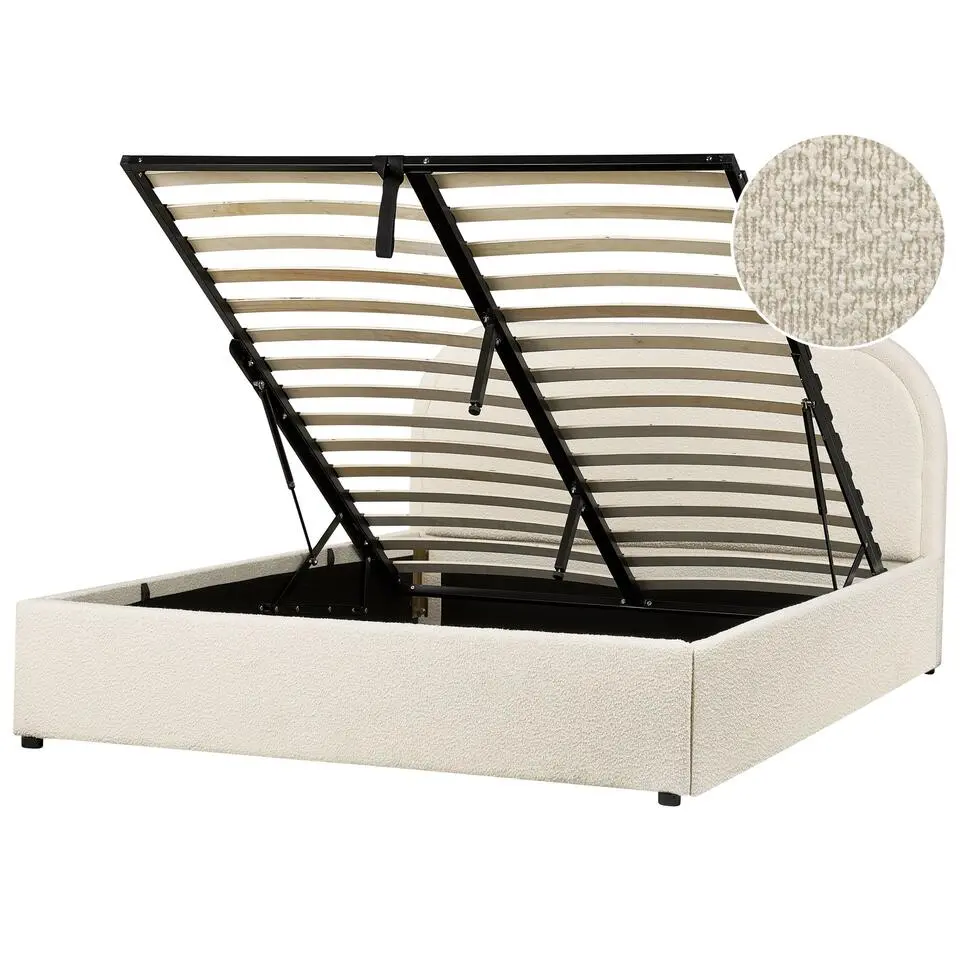 QUILLIEN - Bed met opbergruimte - Beige - 140 x 200 cm - Polyester