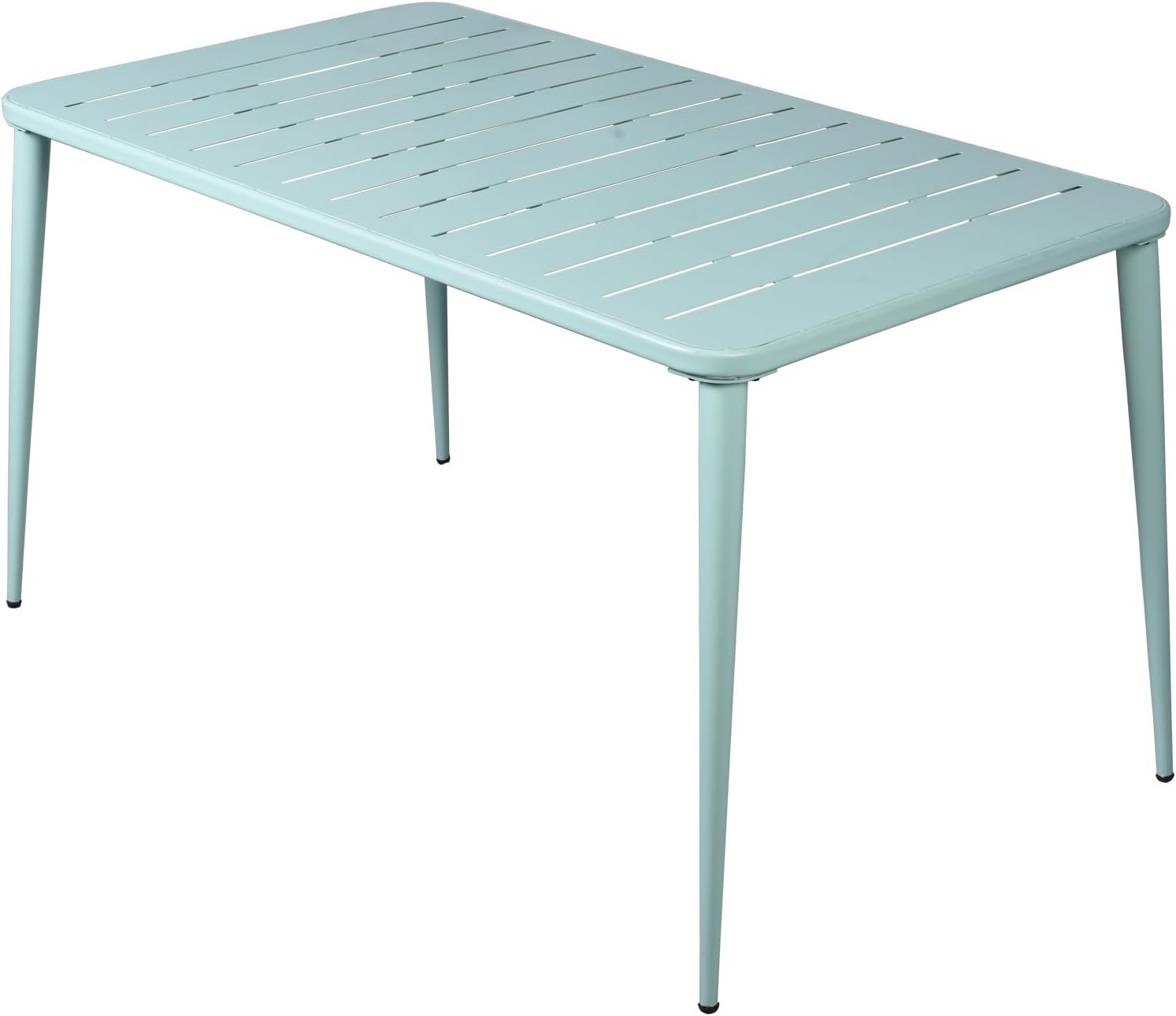 Moderner Gartentisch, 120x60x76 cm, Metall-Esstisch für 4-6 Personen, Indoor & Outdoor, Balkon, Terrasse
