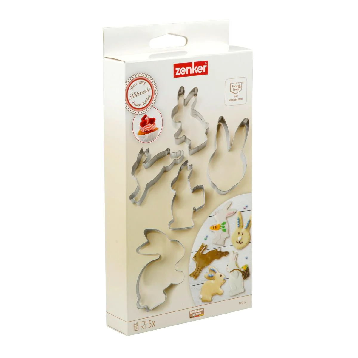 Set de 5 emporte-pièces en forme de lapin de pâques Pâques Zenker