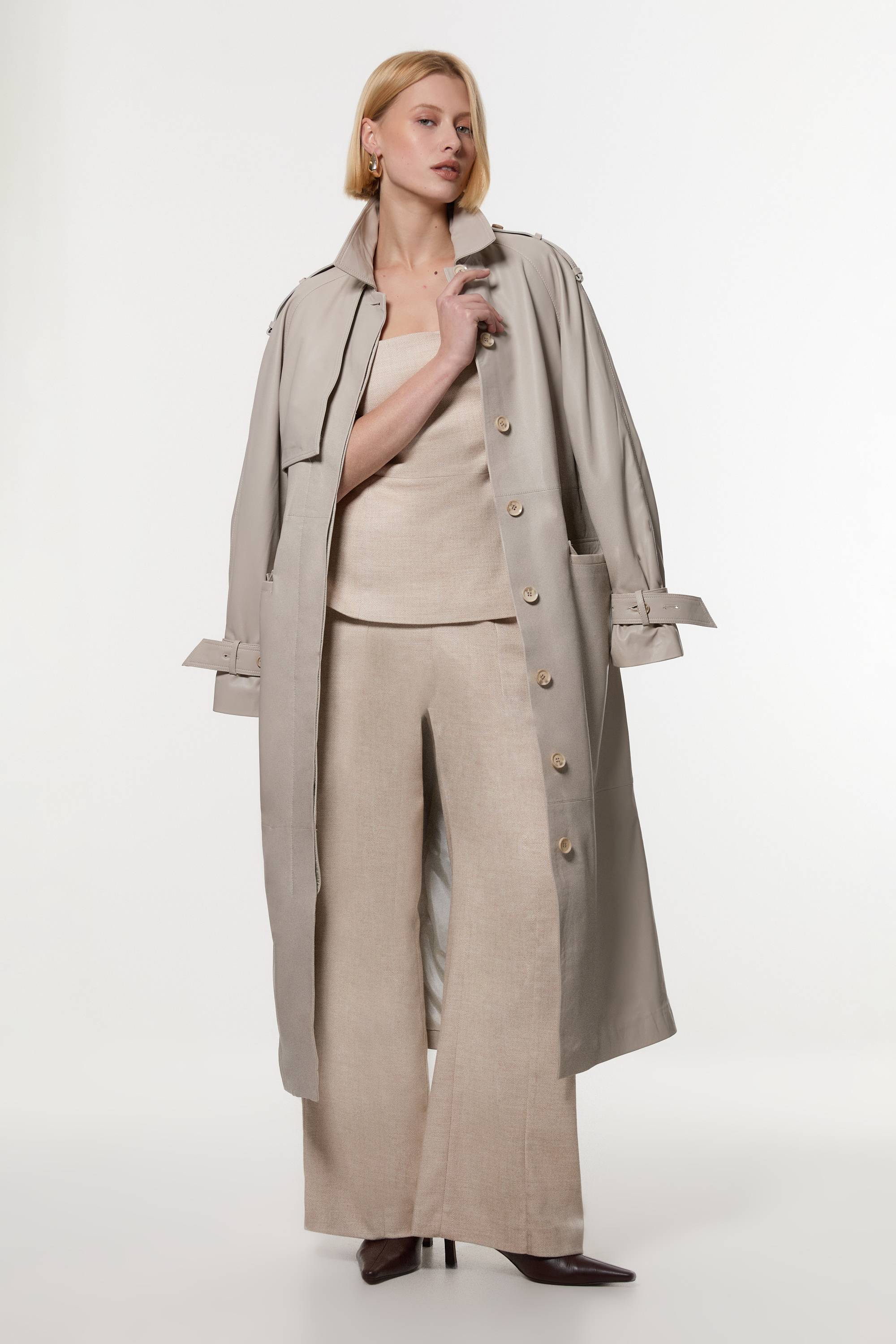 KarenMillen Combinaison tailleur à motif chevrons et jambes larges