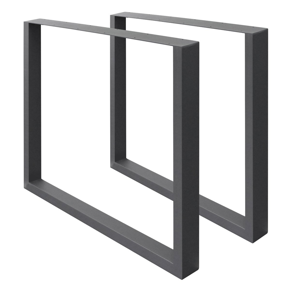 ECD Germany 2x Tafelpoten van vierkante profielen, 70 x 72 cm, antraciet, gepoedercoat staal, industrieel design, metalen tafelsledes, tafelonderstel, tafelframe, meubelpoten, voor eettafel, bureau