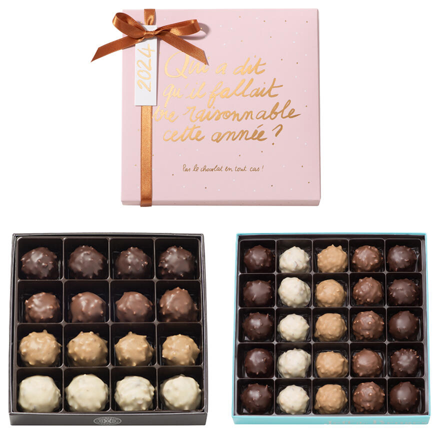 Boite nouvel an rose 16 ou 25 rochers - 4 Recettes