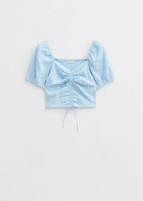 Top met broderie blauw (BLW.L)