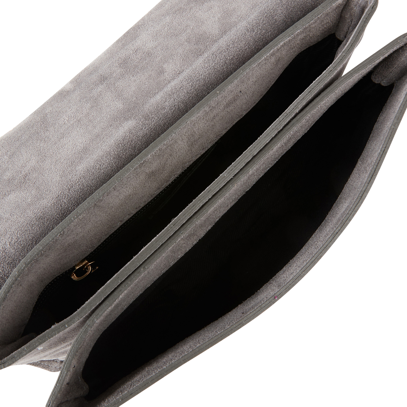 EMMA - Sac à main baguette à rabat en cuir | Gris