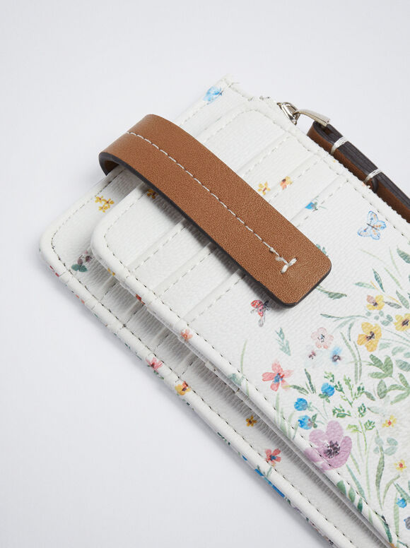Tarjetero Estampado Floral - Raw