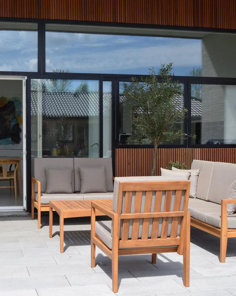 Loungeset met tafel 7-zits PATAJA Gecertificeerd acaciahout Lichtbruin