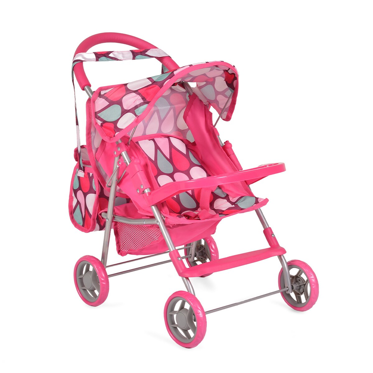 Puppenbuggy, Puppenwagen 9617, Schiebehöhe 50 cm, Sonnendach, Sicherheitsgurt