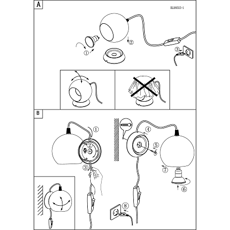 Petto bordlampe - hvid