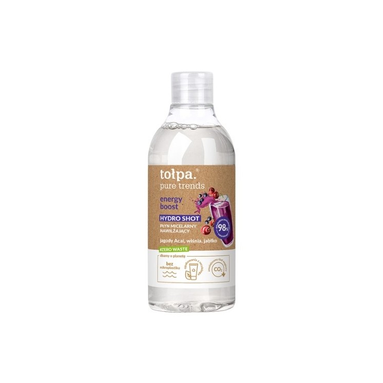Tołpa Pure Trends Energy Boost Mizellenflüssigkeit zur Make-up-Entfernung 400 ml
