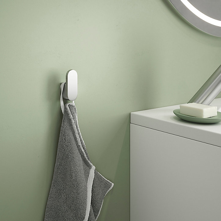 Patère ovale chrome brossé GoodHome Graphene