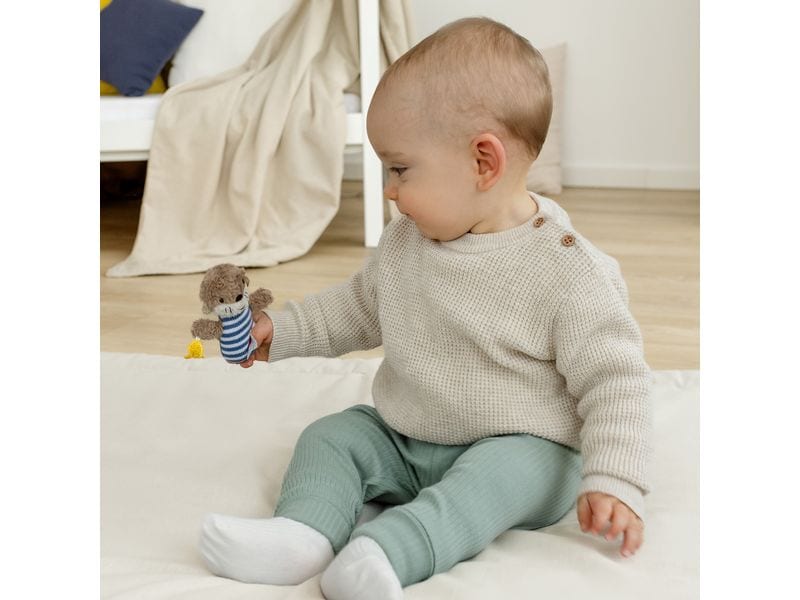 fehn Rassel Mini Otter Mini-Greifling zum Rasseln, Fühlen, Spielen mit kuschelweichem Stoff-Tier
