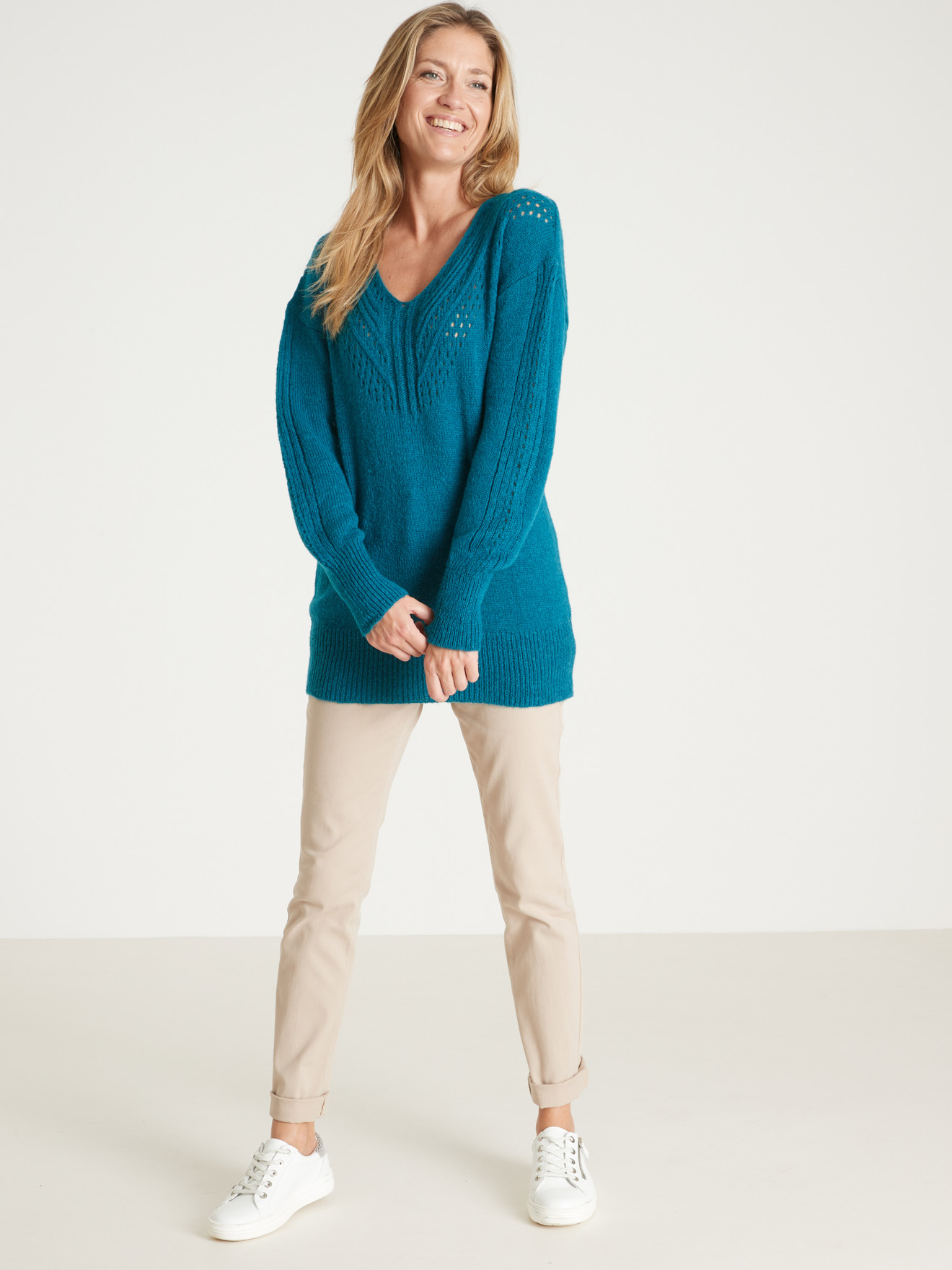Pull col V avec laine et alpaga