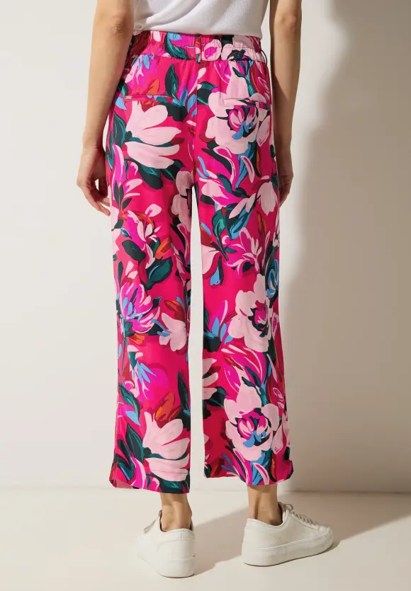 Viskose Casual Fit 7/8 Hose - berry rose