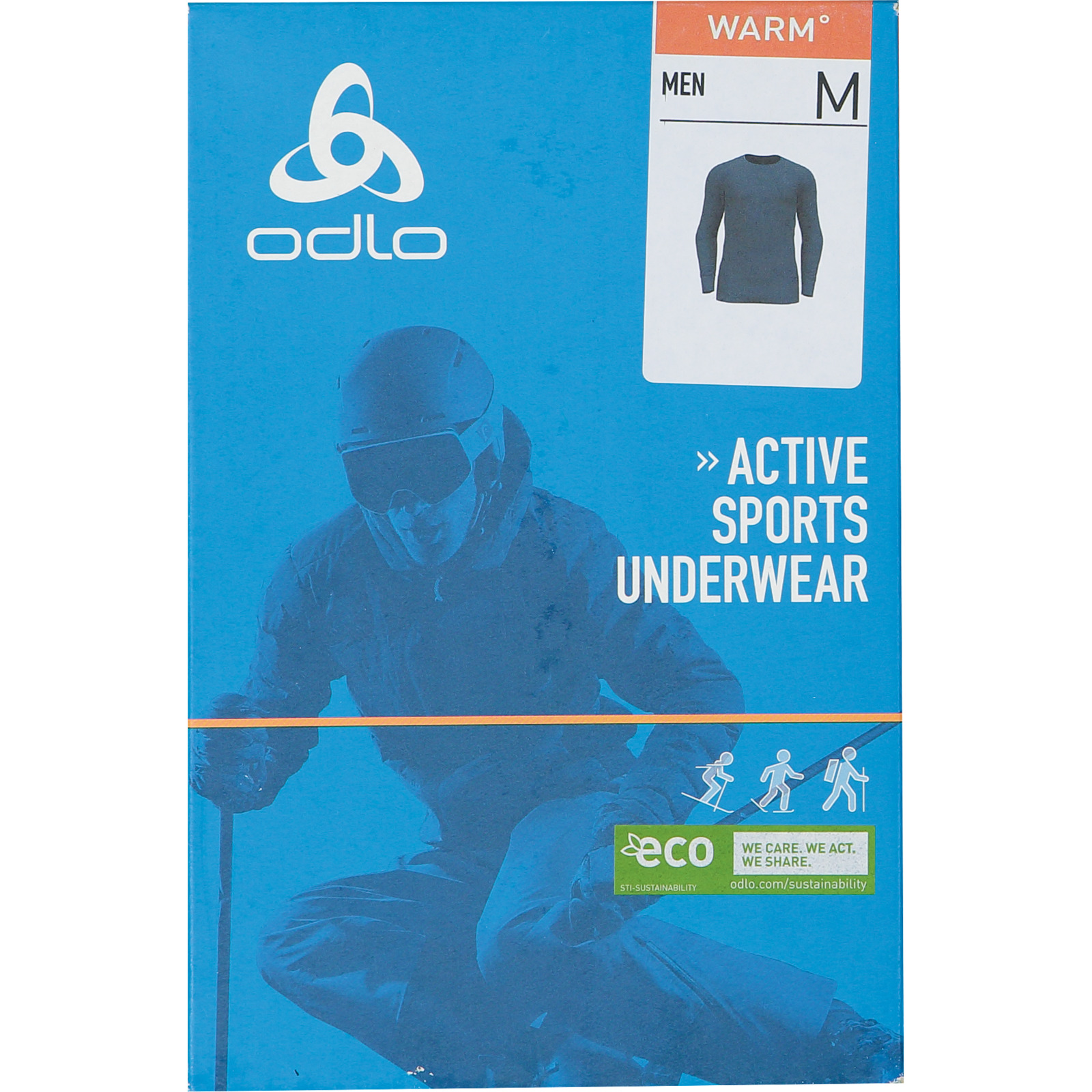 Odlo Active Warm Herren-Langarmshirt Crew Neck M, mittelblau