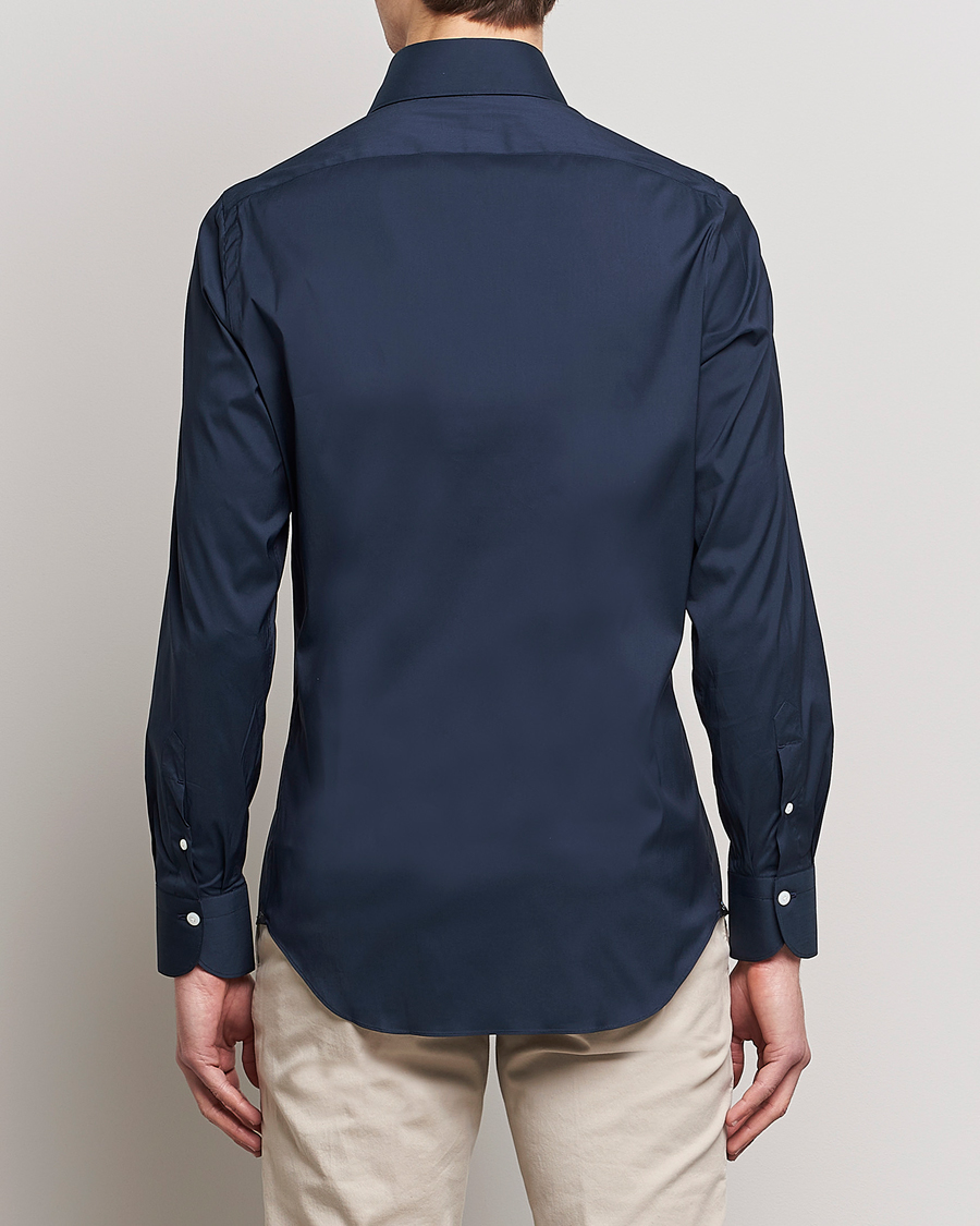Finamore Napoli Milano Slim Fit Stretch Shirt Navy