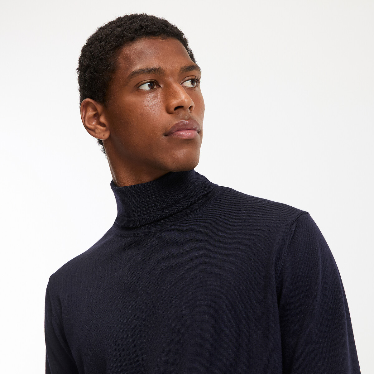 COLEÇÕES LA REDOUTE<br>Suéter de gola alta em lã merino, fabricado na Europa