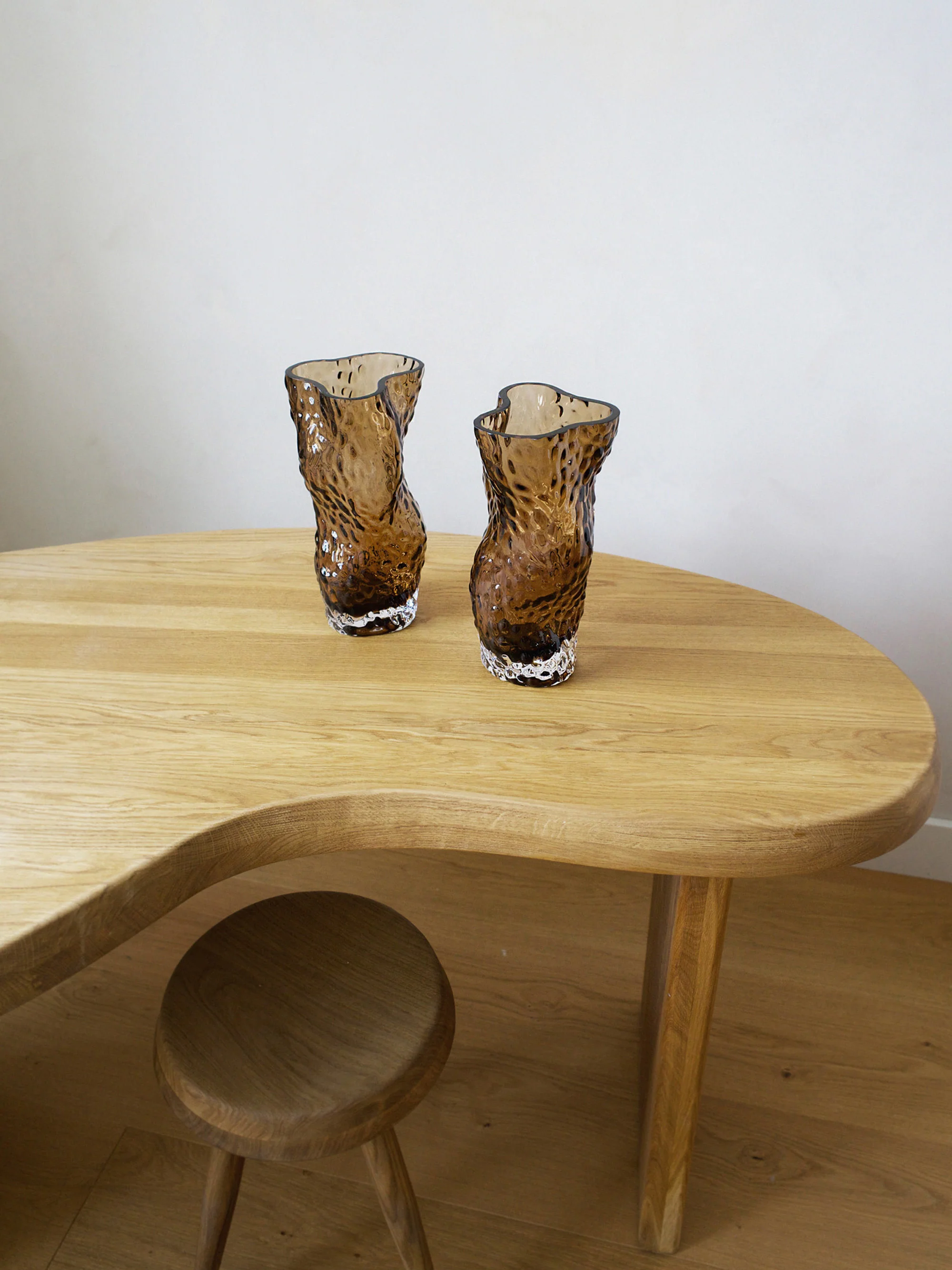 Mondgeblazen glazen vaas Ostrea Rock, H 30 cm