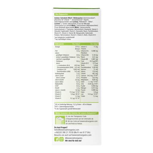 Löwenzahn Organics Bio Folgemilch 6+ Monate