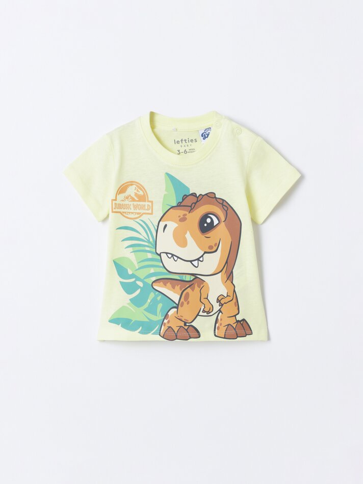 Conjunto de camiseta e bermuda Jurassic Park da Universal - Amarelo